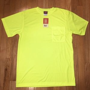 (6) Red Kap High Safety Yellow Work Shirt Shirt Sleeve T Shirt Medium New w Tags